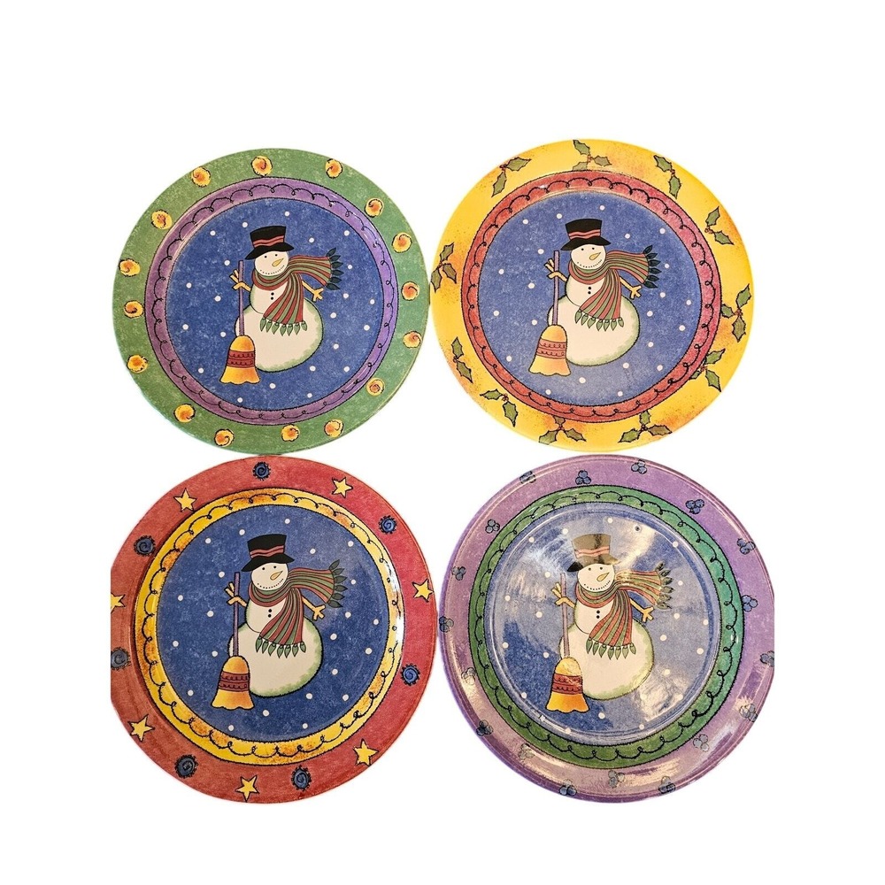 (4) Sango Sue Zipkin SWEET SHOPPE CHRISTMAS‎ 8 1/4" Salad Plates